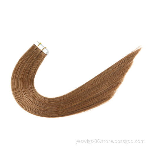 Double Drawn Burmese Virgin Tape Hair Vendors PayPal Accept, Human Hair Manufacturer 8# Pure Color Virgin Cuticle Aligned Weaves